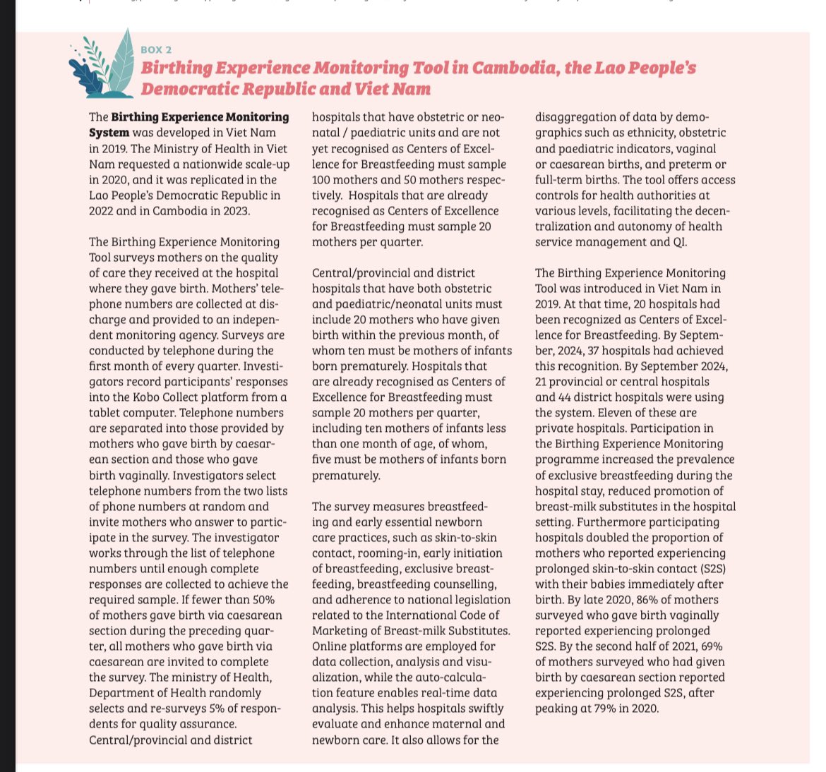 Roger Mathisen (@mathisenroger) on Twitter photo New WHO/UNICEF Baby-friendly Hospital Initiative Monitoring Manual highlights the Birthing Experience Monitoring Tool as a solution for routine monitoring. The tool was developed in Vietnam, Laos, Cambodia with support from <a href="/aliveandthrive/">Alive & Thrive</a> <a href="/irlembvietnam/">Ireland in Vietnam 🇮🇪</a>. knowledge.unicef.org/child-nutritio… New WHO/UNICEF Baby-friendly Hospital Initiative Monitoring Manual highlights the Birthing Experience Monitoring Tool as a solution for routine monitoring. The tool was developed in Vietnam, Laos, Cambodia with support from <a href="/aliveandthrive/">Alive & Thrive</a> <a href="/irlembvietnam/">Ireland in Vietnam 🇮🇪</a>. knowledge.unicef.org/child-nutritio…
