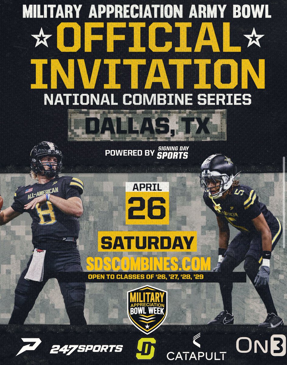 Kobie “kc6” campbell (@kobiec6) on Twitter photo Thank you for the invite for the army bowl combine! <a href="/US_ArmyBowl_GS/">Military Appreciation Bowl Games</a> <a href="/SharpOline/">Coach Sharp</a> <a href="/mgiles219/">Mike Giles</a> Thank you for the invite for the army bowl combine! <a href="/US_ArmyBowl_GS/">Military Appreciation Bowl Games</a> <a href="/SharpOline/">Coach Sharp</a> <a href="/mgiles219/">Mike Giles</a>