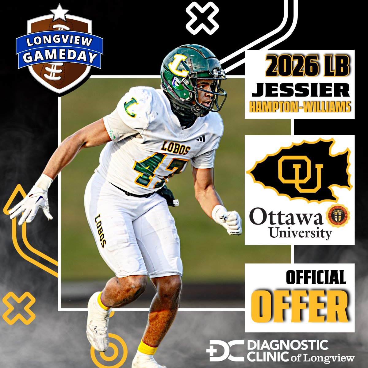 Longview Gameday (@longviewgameday) on Twitter photo 2026 LB Jessier Hampton-Williams picks up an offer from Ottawa University !
<a href="/jerseywilliams_/">Jessier (Jersey) Hampton - Williams</a>
<a href="/OttawaBravesFB/">Ottawa Braves Football</a>
<a href="/OttawaU/">Ottawa University</a>
<a href="/BravesAthletics/">Braves Athletics</a> 2026 LB Jessier Hampton-Williams picks up an offer from Ottawa University !
<a href="/jerseywilliams_/">Jessier (Jersey) Hampton - Williams</a>
<a href="/OttawaBravesFB/">Ottawa Braves Football</a>
<a href="/OttawaU/">Ottawa University</a>
<a href="/BravesAthletics/">Braves Athletics</a>
