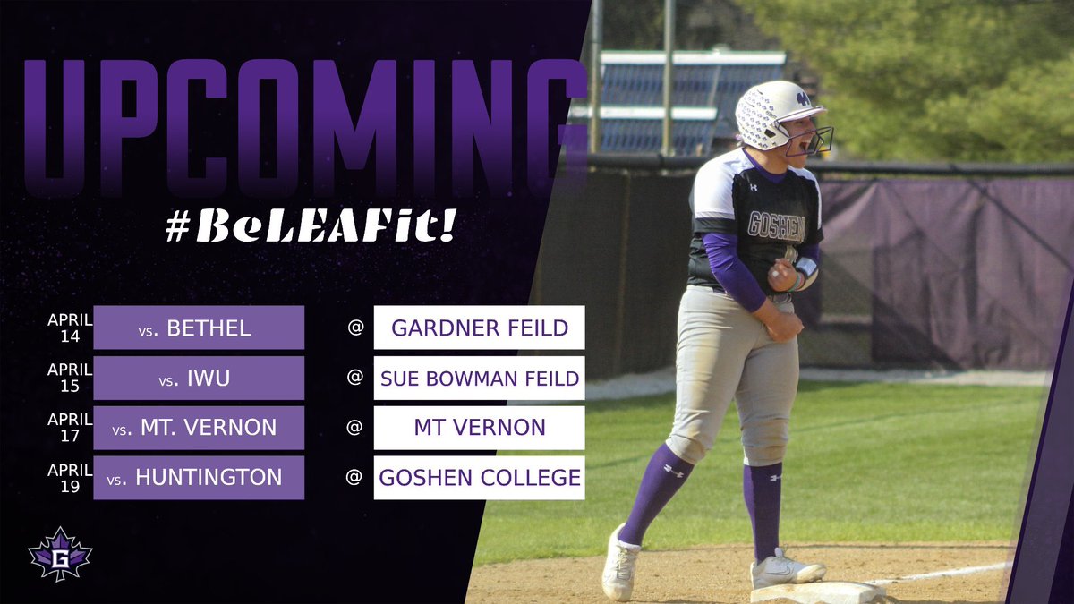 ‼️UPCOMING‼️
This week the Leafs will be away on Monday, Tuesday, and Thursday and back at the GC Complex on Saturday! The Leafs have a 7 game win streak coming into this week and hope to continue to extend it! 🍁💜

You can watch the games at: goleafs.net/sports/softbal…

#beLEAFit