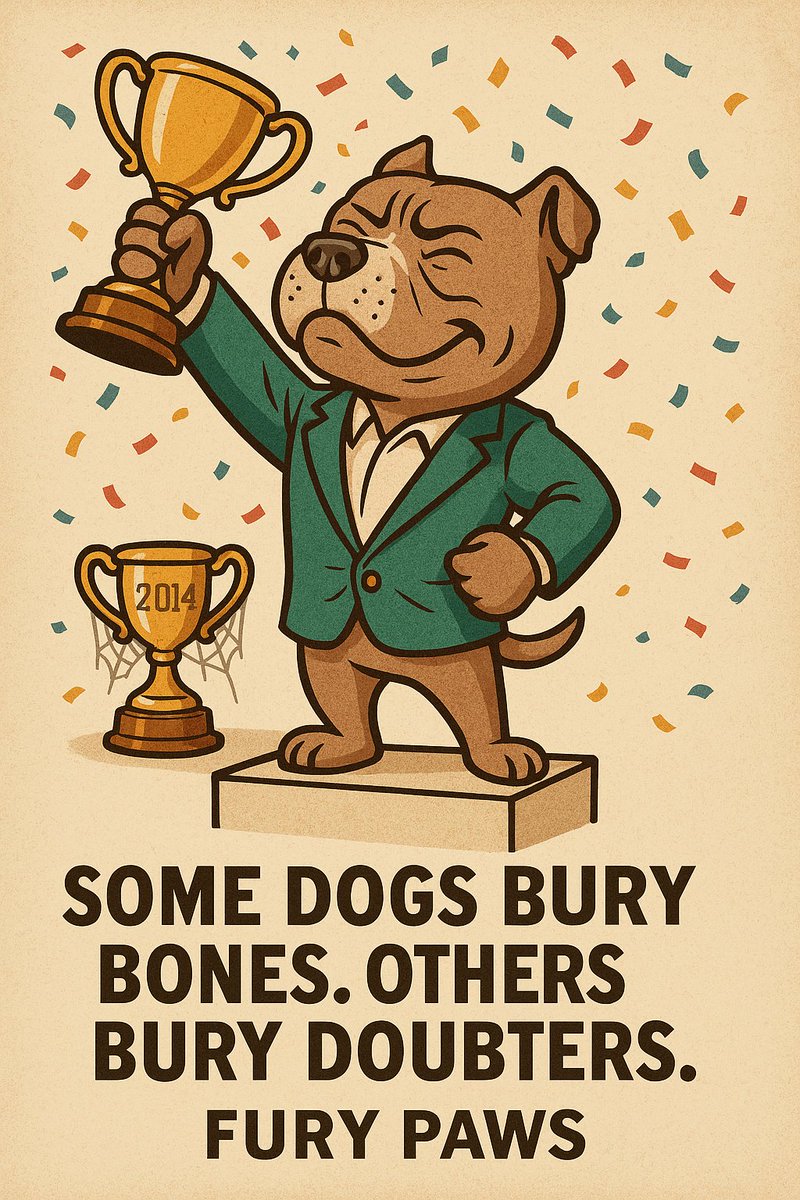 FuryPawsHQ's tweet photo. @PGATOUR @McIlroyRory Ten years and the doubters stacked higher than the leaderboard… but real champions know how to dig deep. Some dogs bury bones. Others bury doubt. #FuryPaws #Rory #GolfLegend #Masters #GreenJacket #MajorWin https://t.co/3J9gZzlsHu