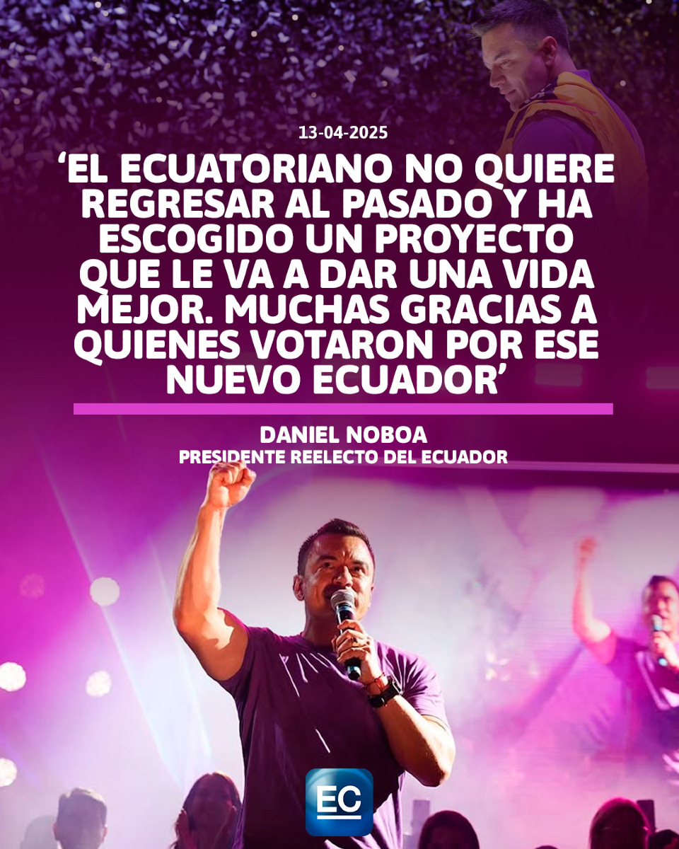 elcomerciocom's tweet photo. 🗳️🇪🇨🗣️ "Ecuador eligió un camino diferente, no quiere regresar al pasado". Primeras declaraciones de Daniel Noboa como Presidente reelecto del Ecuador https://t.co/JfuXQR9h2k https://t.co/X7QpML73c2