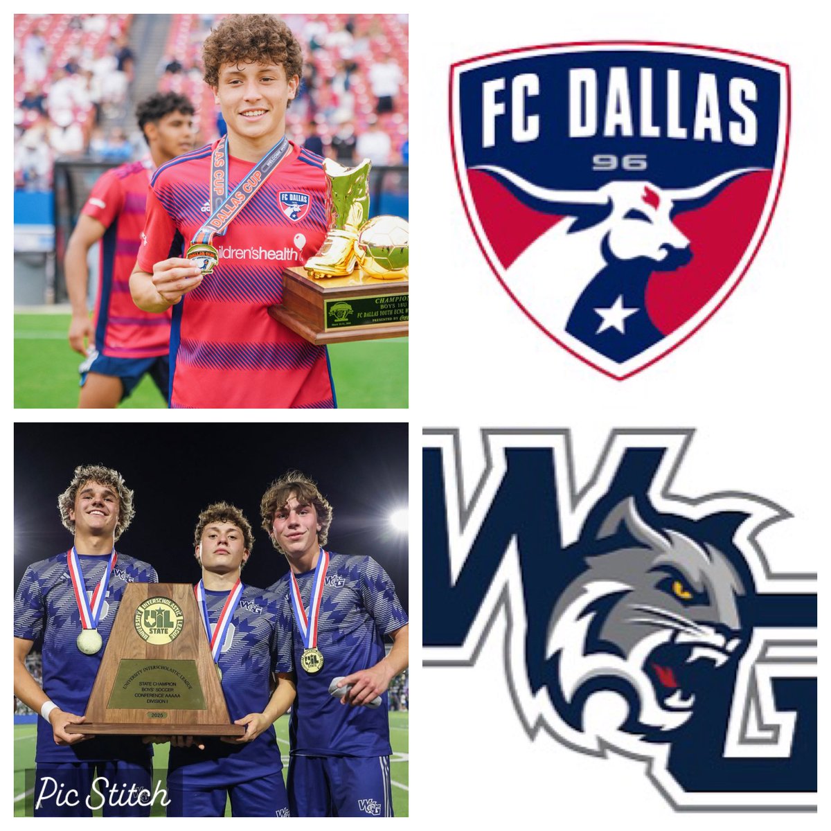 JetChristian07's tweet photo. Crazy last 12 months. Helping Lead both @FCDallasYouth 06 to a @dallascup win and @WGHS_BoysSoccer to a @uiltexas 5a State title. Looking forward to next chapter @CedarvilleMSoc. https://t.co/ePHzbWu8RK