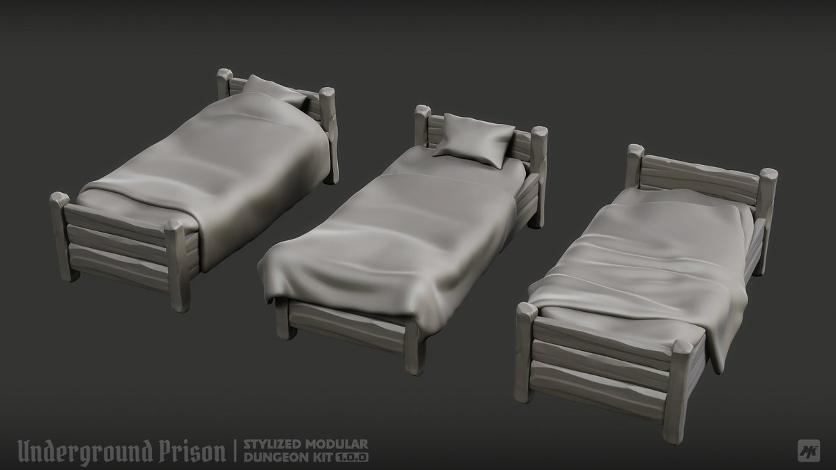 MaxKillStudios's tweet photo. STYL - Underground Prison | Bed Set (Blanket Variants)

🎬 Official Trailer: https://t.co/l9RGuY6Pga
.
🌐 Learn more on our studio site:
https://t.co/SqXo5bhR5R

#Unity3D #GameAssets #IndieDev #Stylizedart #gameArt #StylizedEnvironment #gamedev #madewithunity