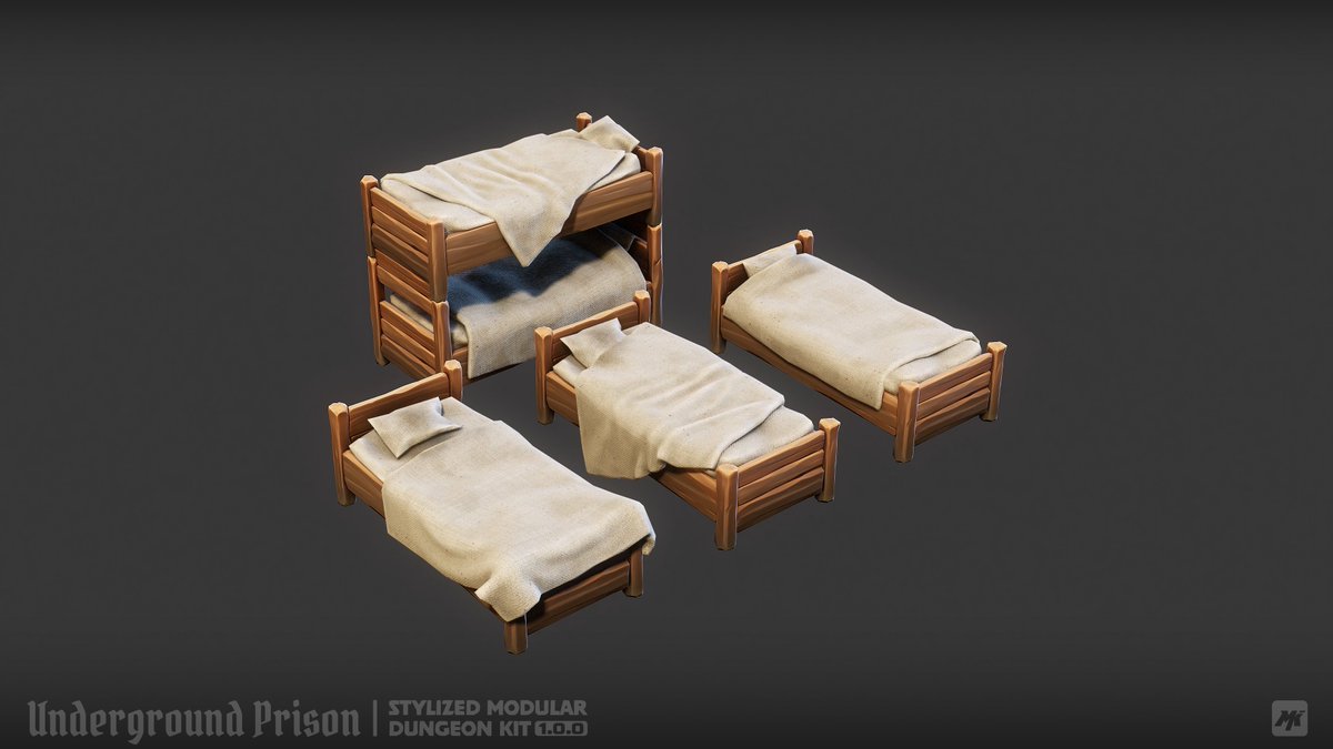 MaxKillStudios's tweet photo. STYL - Underground Prison | Bed Set (Blanket Variants)

🎬 Official Trailer: https://t.co/l9RGuY6Pga
.
🌐 Learn more on our studio site:
https://t.co/SqXo5bhR5R

#Unity3D #GameAssets #IndieDev #Stylizedart #gameArt #StylizedEnvironment #gamedev #madewithunity