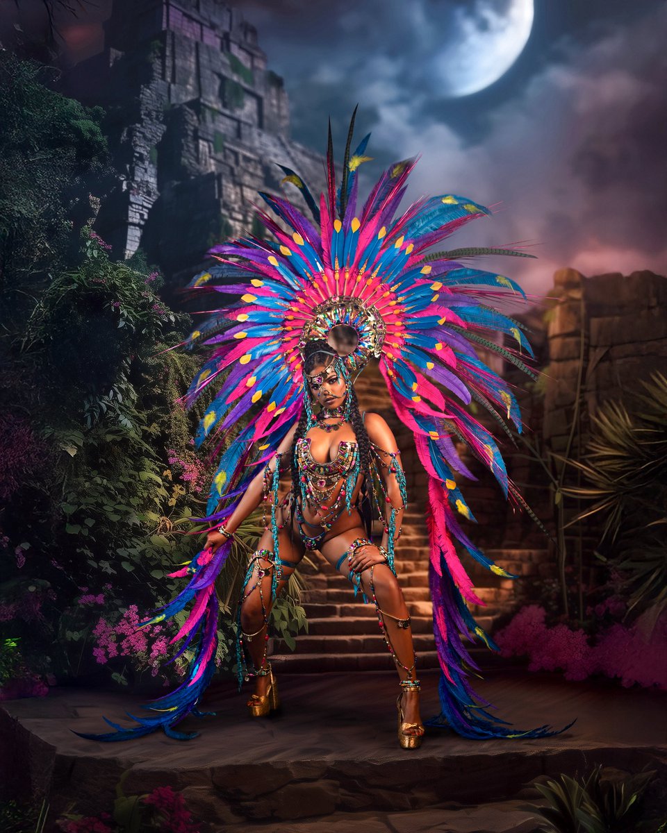 Vibemascarnival's tweet image. 🍃 V A L E R I A N A 🍃
A forgotten Mayan city reawakens—Valeriana emerges from the shadows of the jungle

Designer: @_mariecollette_
Model: @xkandiexx 
Photography/Video: @the_sonix_way
Make Up: @gizzy_makeupartist_
Hair: @dollzbeautyspa 
#vibemascarnival #spicemas #lostcities