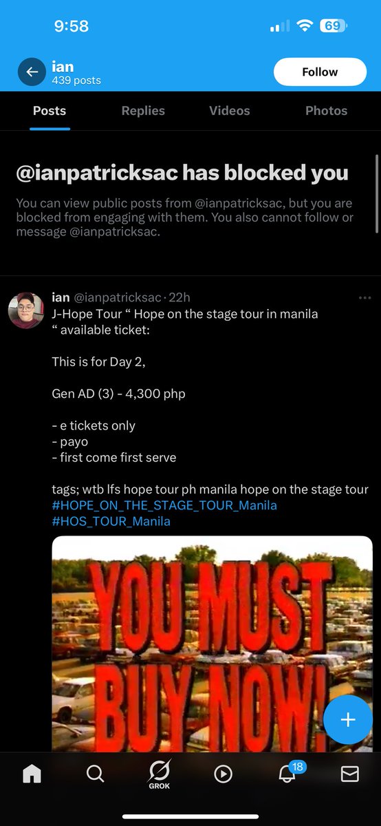 riicharddds's tweet photo. @ianpatricksac BEWARE GUYS!  Nagiba sya ng photo. Scammer yan #jhope_TOUR #PVL2025 #PVLAFC2025 #PVLAFCFinals #Tickets #selling https://t.co/9VRVNq90q8