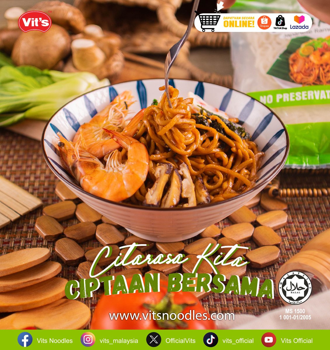 OfficialVits's tweet image. 🍜✨ Citarasa Kita, Ciptaan Bersama! ✨🍜

#VitsNoodles #vitfreshnoodles #freshnoodles #vithalal #CitarasaKita #MeeSedap #HalalFood #ResepiVits #MakananMalaysia #JomMasak #MeeGorengVits