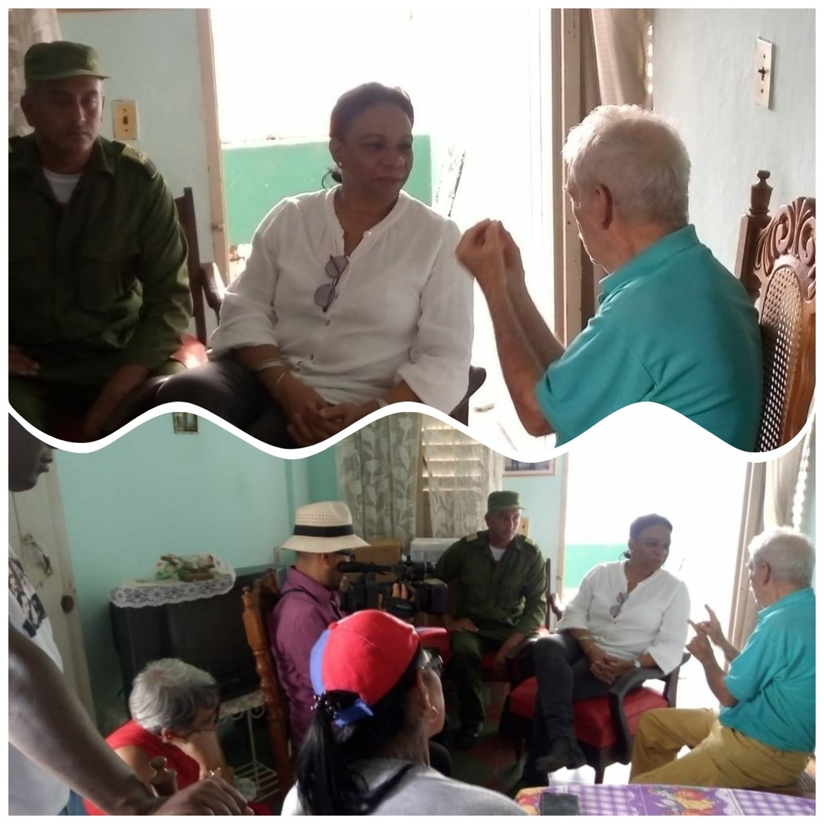La conversación comenzó desde un balcón y terminó en la sala la casa. Gracias por compartir la historia y las experiencia. En el municipio Palma Soriano de Santiago de Cuba luego de la visita a la obra de captación y tanque arcoiris, el dialogo oportuno. #CubaPorLaVida