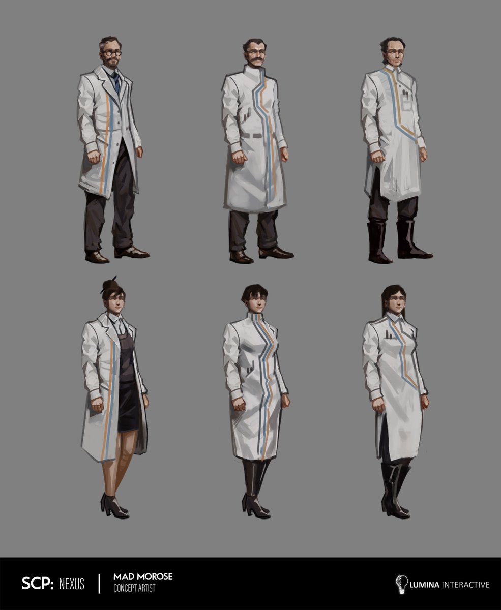 LuminaLLC's tweet photo. Scientist Concept Art Exploration

An initial exploration of concept art for scientists in our upcoming project, SCP: Nexus. These designs are not final and represent our early visual development.

#SCP #UnrealEngine #gamedev #FPS #IndieGameDev #conceptualart https://t.co/tBmGnaqeh0