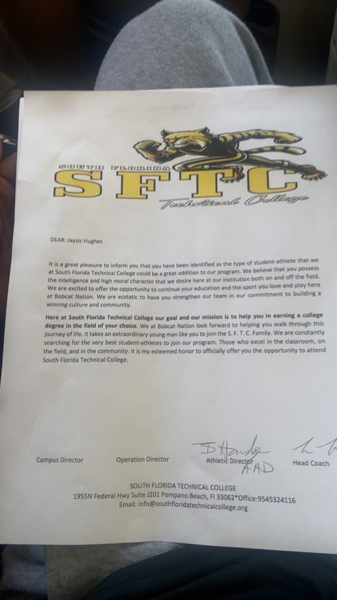 Jayzic hughes (@jayzichughes5) on Twitter photo After a great visit at south florida tech im blessed to receive an offer from <a href="/South_Fl_Tech/">SouthFloridaTechnicalCollegeFootball</a> <a href="/AlonsoJas2/">Coach Alonso</a> <a href="/toy_glenn23/">Glenn Toy</a> <a href="/HernandoCtyFB/">HernandoCountyFB</a> <a href="/Coach_Bland77/">Justin Bland</a> <a href="/WeekiWacheeFB/">Weeki Wachee Football</a> <a href="/FlaHSFootball/">FloridaHSFootball.com</a> After a great visit at south florida tech im blessed to receive an offer from <a href="/South_Fl_Tech/">SouthFloridaTechnicalCollegeFootball</a> <a href="/AlonsoJas2/">Coach Alonso</a> <a href="/toy_glenn23/">Glenn Toy</a> <a href="/HernandoCtyFB/">HernandoCountyFB</a> <a href="/Coach_Bland77/">Justin Bland</a> <a href="/WeekiWacheeFB/">Weeki Wachee Football</a> <a href="/FlaHSFootball/">FloridaHSFootball.com</a>