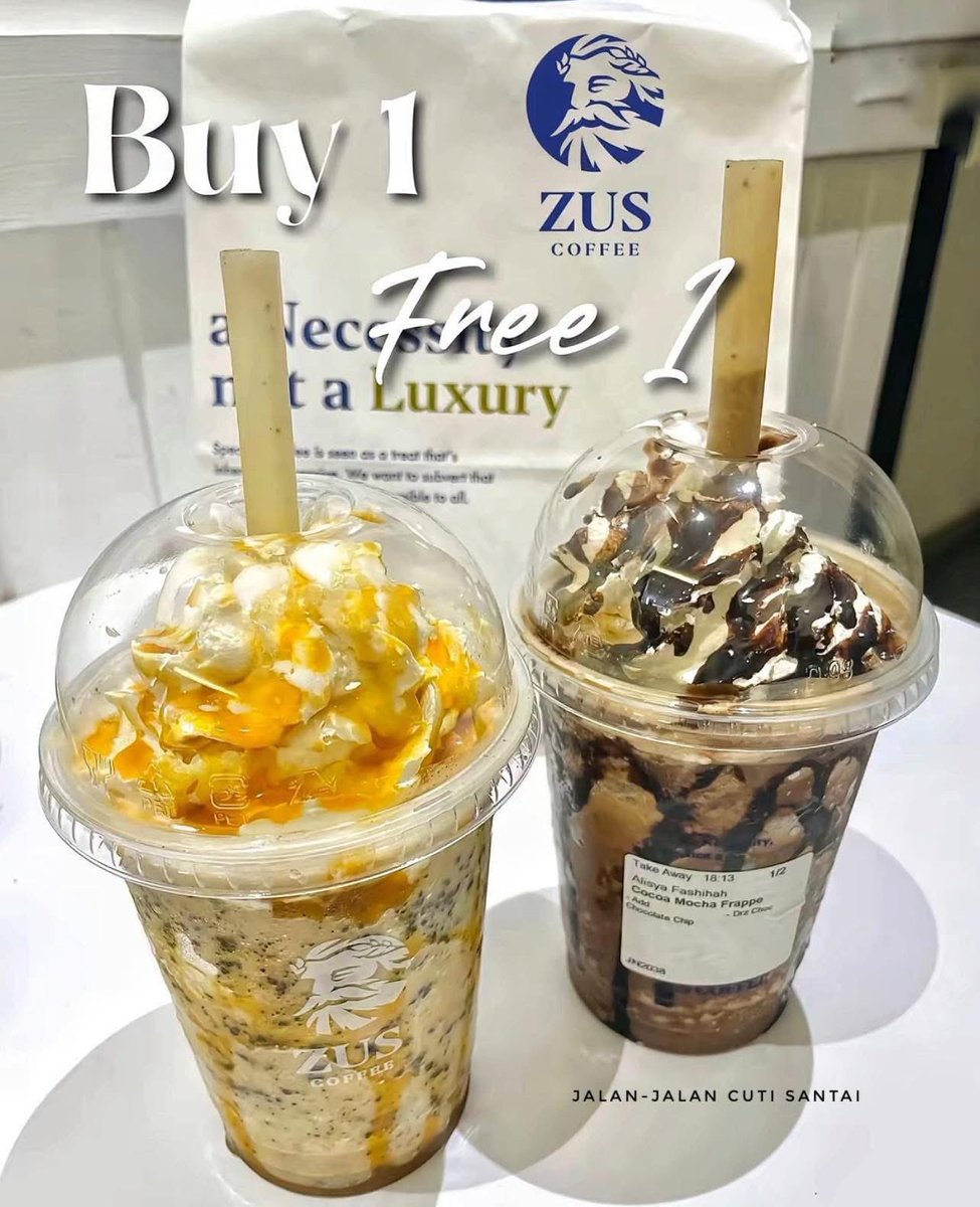 MalaysianFoods's tweet photo. ZUS COFFEE Menggila Promosi Beli 1 Percuma 1 !!!!!!!

Yang mana peminat zus coffee korang kena try air ni semua.   

📍Zus Coffee Malaysia https://t.co/gq1LKBO1Ty