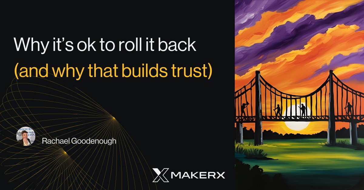 At MakerX, experimentation is in our DNA. But sometimes, the bravest thing you can do... is roll something back.

In our latest blog, our Head of People &amp; Culture, <a href="/RacheGoodo/">Rache Goodenough</a>, reflects on a few initiatives we tried that didn’t go as planned. Some we tweaked. Some we let go. And