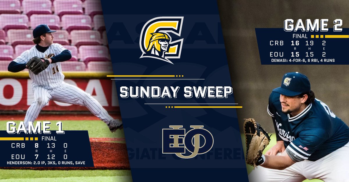 𝘚𝘶𝘯𝘥𝘢𝘺 𝘚𝘸𝘦𝘦𝘱 𝘰𝘧 𝘵𝘩𝘦 𝘔𝘰𝘶𝘯𝘵𝘪𝘦𝘴 🧹

The Corban Baseball team picks up their second doubleheader sweep in just over a week as the Warriors take two in La Grande to stay within the mix for a postseason in bid! ⚾️👏

#WeAreCorban