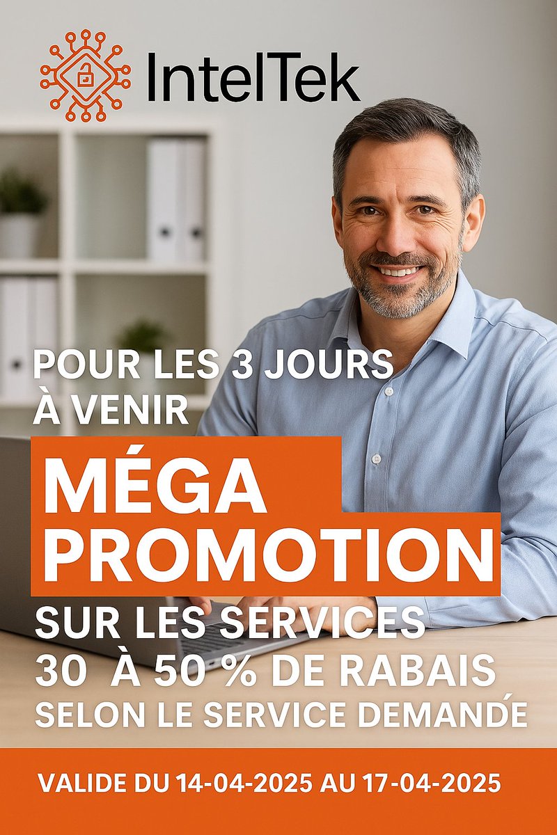 intel_tek's tweet image. 🚨 3 JOURS DE FOLIE CHEZ INTELTEK 🚨
 Offre de lancement complètement DÉMENTE 💥
📣 Du 14 au 17 avril 2025, c’est le moment parfait pour faire passer ton entreprise à la vitesse supérieure!
 
📞 514-291-7800
🌐 inteltek.net
#PromoInteltek #RabaisFou #ServicesWeb