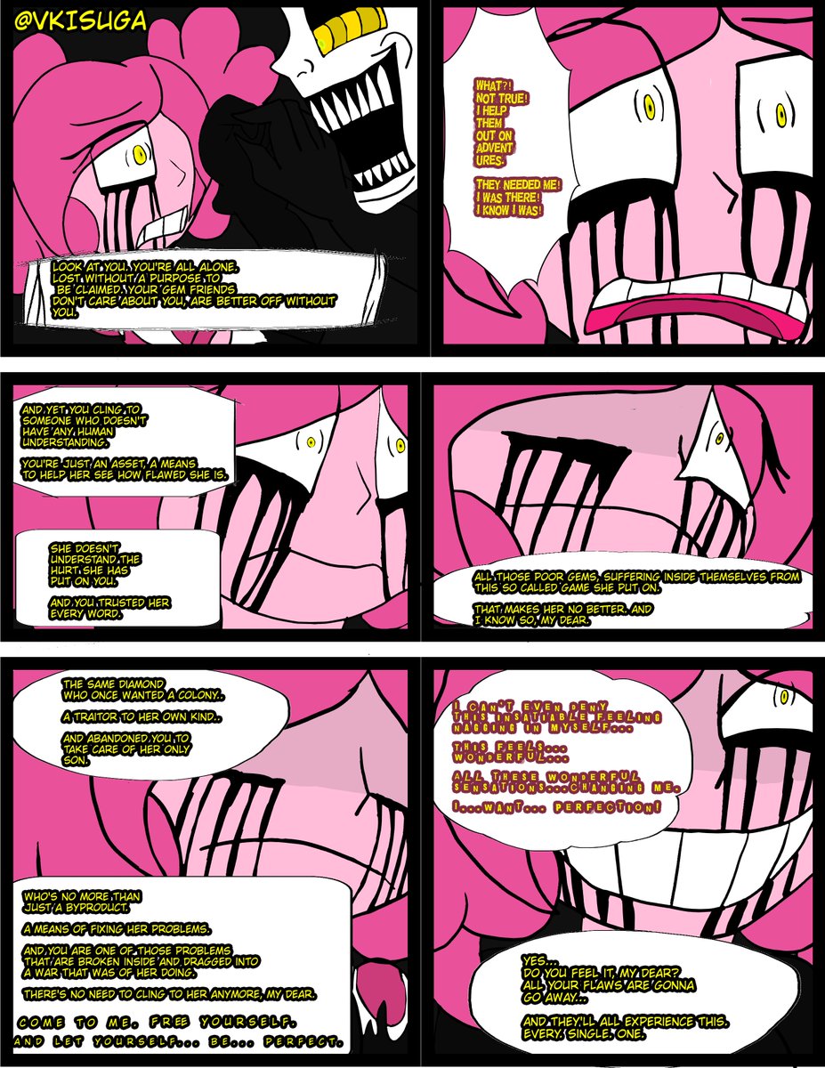 VKisuga's tweet photo. Dottie tried her her best to break herself free from Legion's manipulation

But it seems like his words... has already begun to change her from the inside.

#trollge #spineloc #comic #artwt https://t.co/zJ7wE0tT0f
