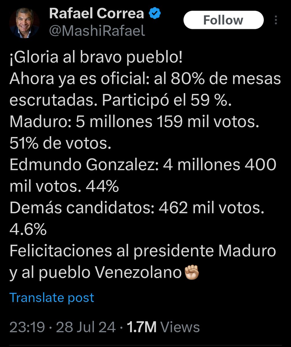 <a href="/MashiRafael/">Rafael Correa</a> Ah, pero cuando <a href="/MariaCorinaYA/">María Corina Machado</a> mostraba todas las pruebas, con boleta en mano ...

🙂
