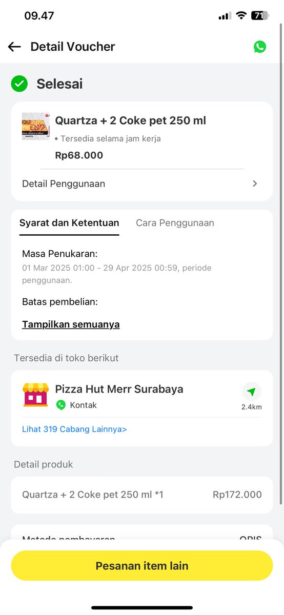 aamelieex's tweet photo. aplikasi ini kak, aku dpt pizza hut cuma 68k aja https://t.co/DFYR8d1jvk https://t.co/xoJZ8YOd0j
