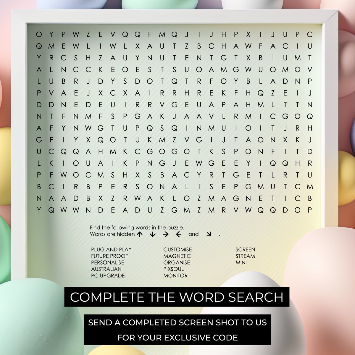 Happy Easter! Solve the word search and send a completed screenshot to us to get your prize 🏆