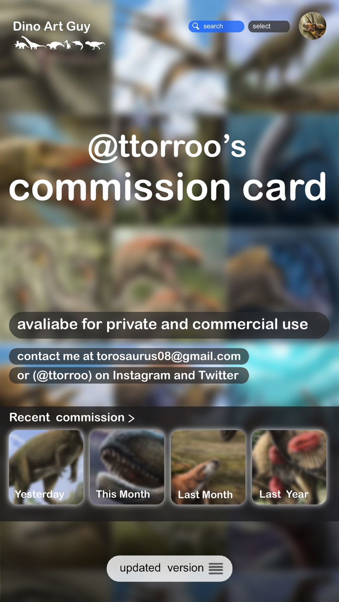 ttorroo's tweet image. Newest commission card
A THREAD
Hello twitter, it’s me Toro & i draw extinct animal illustration.
this is my newest price due to adapt to what happened in the world.l today. Please contact me if u r interested / share if u know someone who needs it.
thank you!
have a nice day!