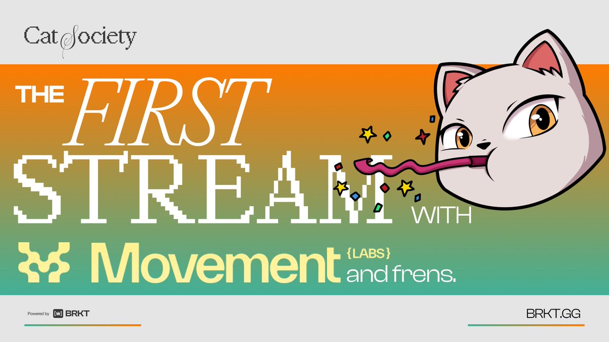 The First Stream w/ <a href="/movementlabsxyz/">Movement</a> ⚡️

Get ready for a special event
📅 April 16th, 12PM PST 

ONLY ON cats.brkt.gg/streaming