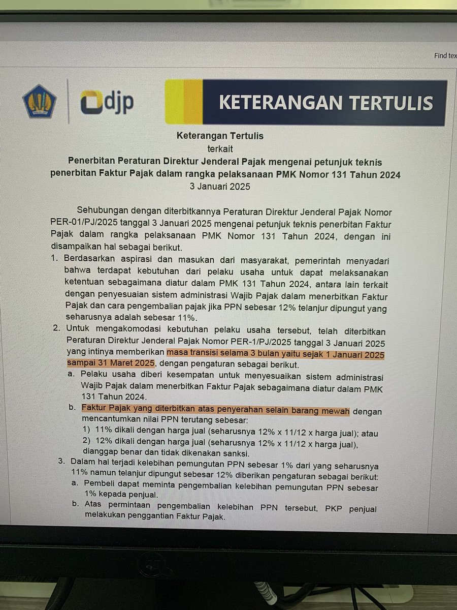 taxfans1's tweet photo. @kring_pajak kak bererti KEP 24,39 dan 54 tahun 2025 untuk penggunaan efaktur hanya sampai dengan masa maret 2025 ya? Karena kalo lihat dicoretax yg menggunakan efaktur PPN masih 11%. https://t.co/dyUGYHHcfR
