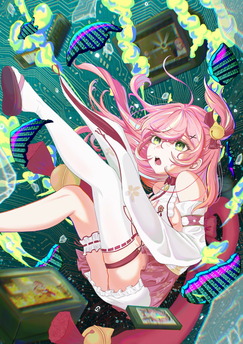 rabkong0903's tweet image. 電脳世界に落ちた
 #miko_Art