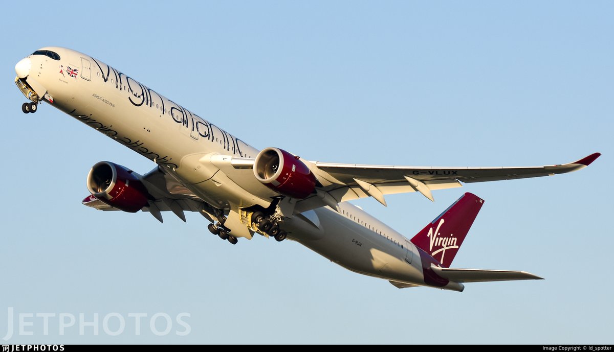 A Virgin Atlantic A350 departing London. jetphotos.com/photo/11678413 © ld_spotter
