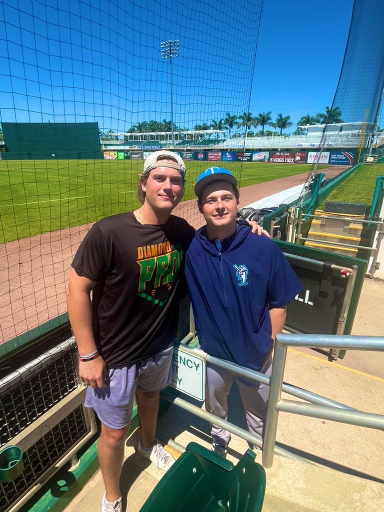 Couple of 2021 <a href="/baseballsectv/">Section V Baseball</a> champs <a href="/peytonpace24/">Peyton Pace</a> and <a href="/gage_z13/">Gage Ziehl</a> hanging out at the ballpark this afternoon! <a href="/PickinSplinters/">Paul Gotham</a> <a href="/DiamondPro3/">Diamond Pro</a>