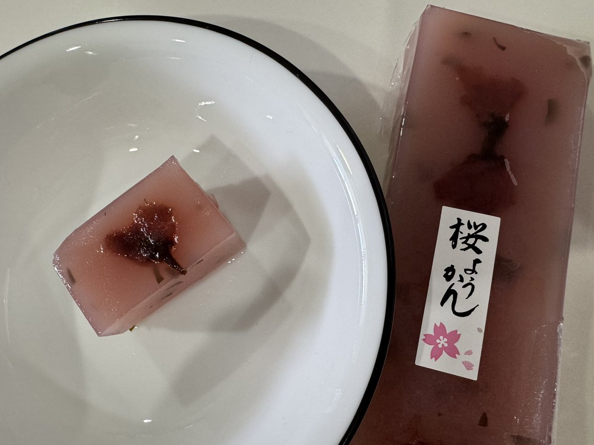 lifeeditjapan's tweet photo. 日本で買ってきた桜ようかん🌸
桜の花と葉も入ってて、ふんわり桜の味でした。
桜の花は見れないけど、日本の春を感じられて嬉しい☺️
Sakura yokan from Japan. It has cherry blossoms and leaves in it with a gentle sakura flavor🌸
#桜ようかん #桜 #cherryblossom #SpringSweets
#Sakura https://t.co/dFW0celOQ5