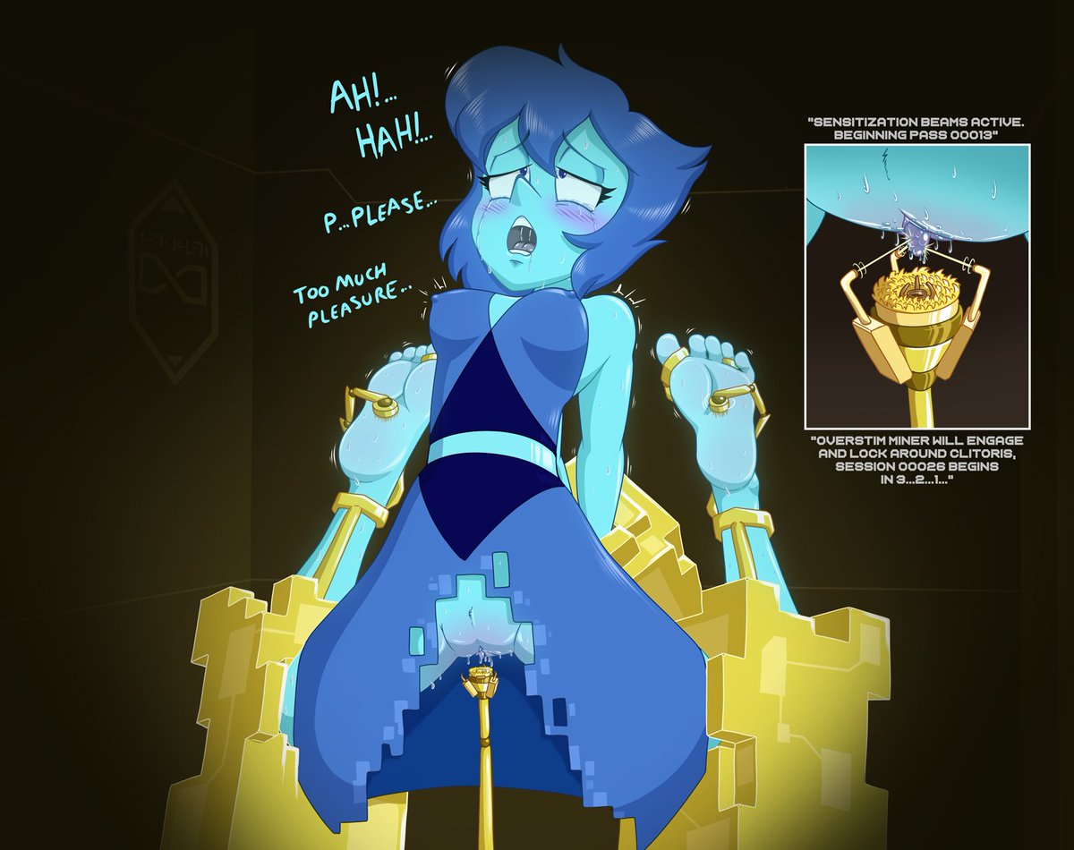 Lapis finds herself captured by a unseen collector of Gems who puts them into such intense predicaments. 

The poor gem is getting her lovely clit oiled, polished, grown again, and again, and again...