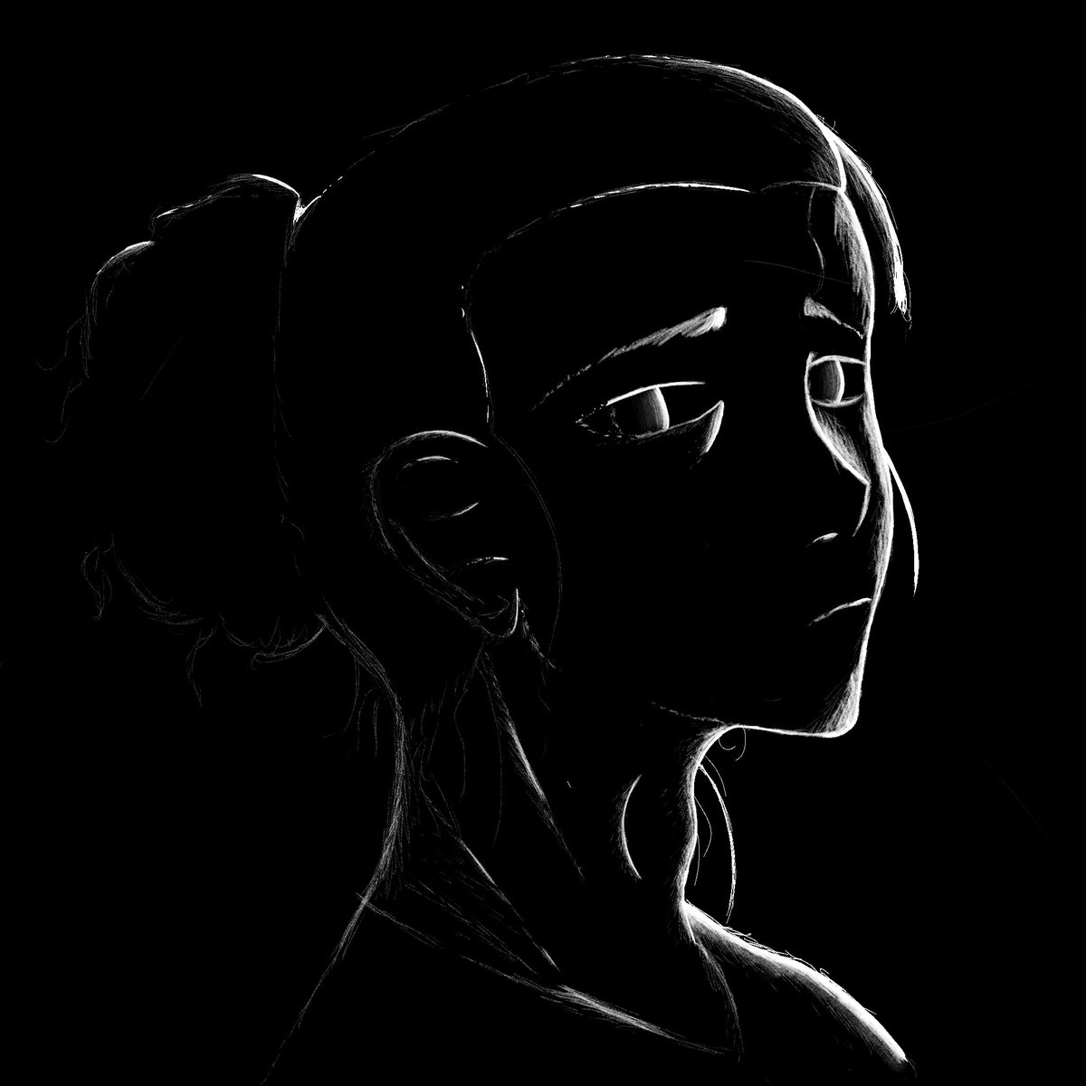 I’m back! 
And here’s a drawing :3 
#ocart #artmoots #moots #digitalart #blackandwhite #AnimeArt #originalcharacterart #originalartwork