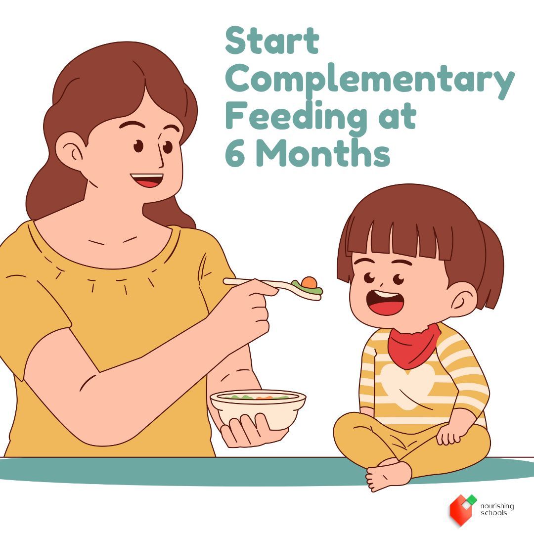 nourishing_sch's tweet image. At six months, breast milk needs to be complemented with nutrient-rich, semi-solid foods like mashed rice and lentils. Let’s prioritise early nutrition for growth and development. #ComplementaryFeeding #ChildHealth #NourishingSchools @Cofti_india