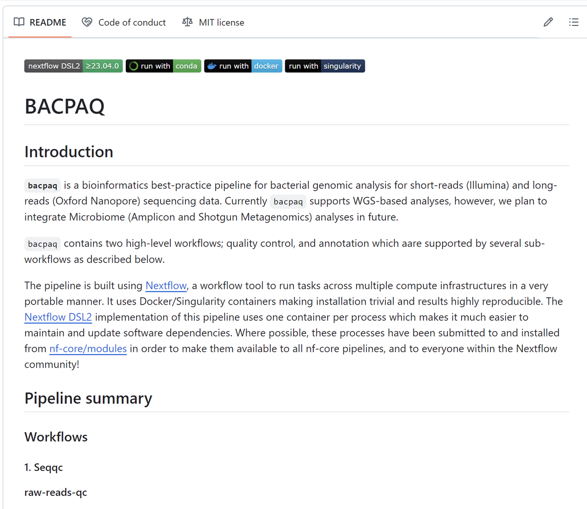 bacpaq-Bacterial Genomics workflow for short(Illumina) and long-read (Oxford Nanopore) sequencing data
github.com/cidgoh/bacpaq