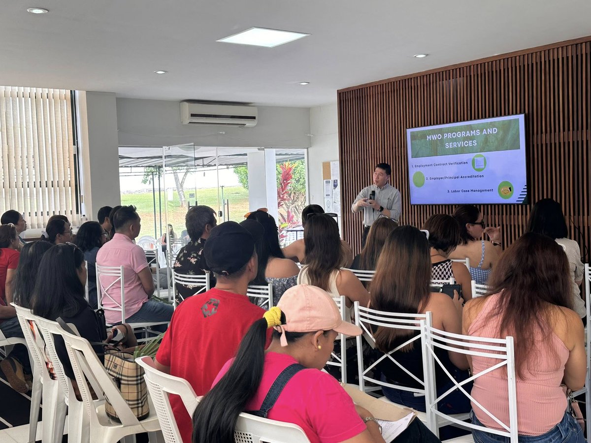 The Migrant Workers Office  and the Overseas Workers Welfare Administration in Washington, DC conducted an information and service caravan at the Philippine Embassy in Brasilia, Brazil. 

Labor Attaché Saul De Vries provided an overview of the services offered by the DMW and MWOs