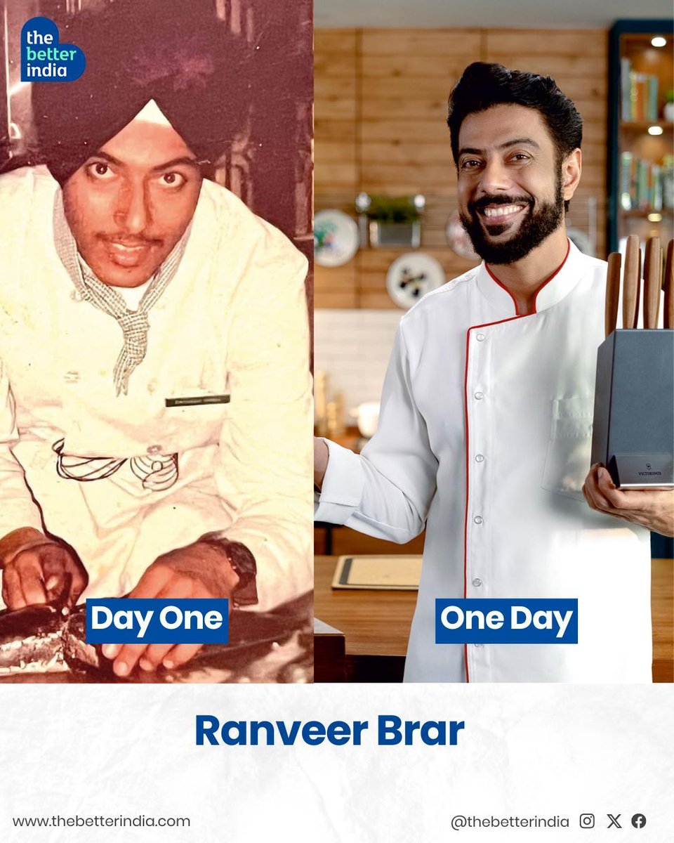thebetterindia's tweet photo. What makes a chef truly unforgettable?
It’s not just the food — it’s the story, the passion, and the flavours that remind us of home.
From royal kitchens to humble homes, India’s culinary artists are redefining taste, one dish at a time.
Swipe to meet the chefs who are putting India on the global food map — not just with flavour, but with heart. >>
#MondayMotivation #ChefsOfIndia #IndianChefs #CulinaryIcons #Inspiration
@ranveerbrar