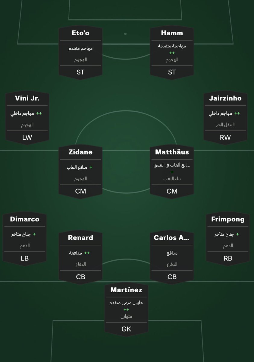 التكتيك ذا اخترعته بعد معاناة عباره عن هجووووم ساحق 😂 والله مايحتاج تدافع ابدا و المباريات من بعده صارت تنتهي 7 و 8 لي اشكرني صراحه