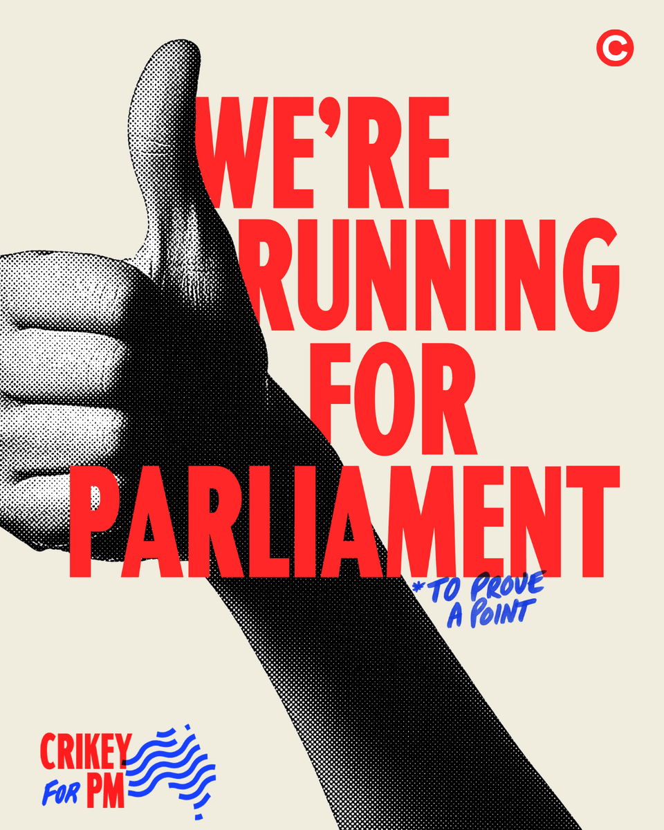 Inspired by Clive Palmer’s ads, Labor’s Mediscare campaign and the Coalition’s boat arrivals spam, we’re investigating how politicians advantage of the electoral system — from the inside!

Read why here: crikey.com.au/2025/04/14/cri…