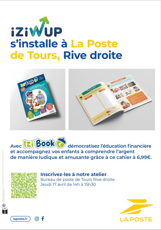 La Poste Groupe CVL (@lpnews_cvl) on Twitter photo 💡La gestion budgétaire s'apprend dès le plus jeune âge.
👍Le <a href="/GroupeLaPoste/">La Poste Groupe</a> s'associe à <a href="/iziwup/">iziwup</a> pour proposer un atelier gratuit pour les enfants au bureau de poste de <a href="/villedetours/">Ville de Tours</a> place Coty ce jeudi à 14h.
👇Inscription via le QR Code. 💡La gestion budgétaire s'apprend dès le plus jeune âge.
👍Le <a href="/GroupeLaPoste/">La Poste Groupe</a> s'associe à <a href="/iziwup/">iziwup</a> pour proposer un atelier gratuit pour les enfants au bureau de poste de <a href="/villedetours/">Ville de Tours</a> place Coty ce jeudi à 14h.
👇Inscription via le QR Code.