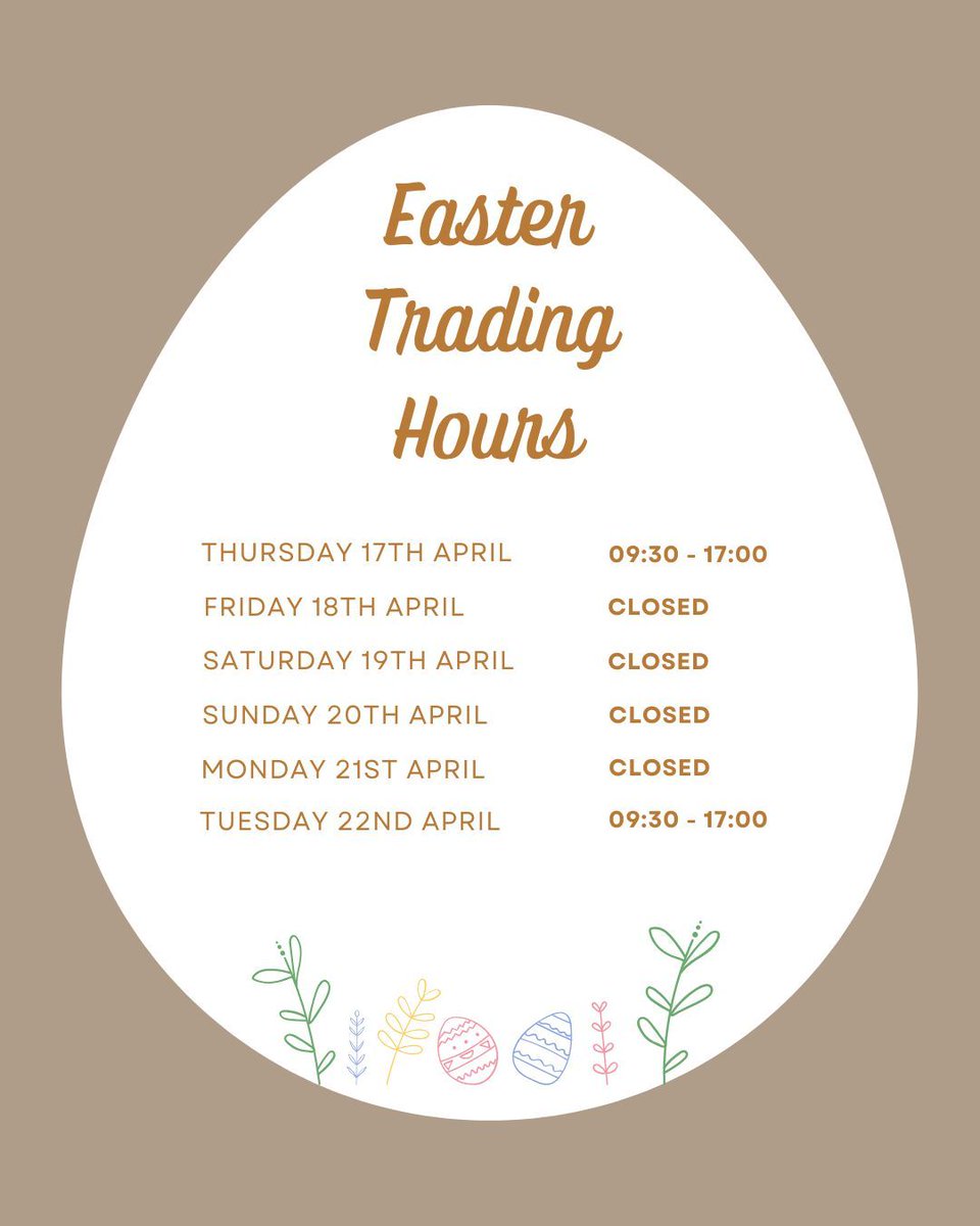 Stone & Chrome (@stoneandchrome) on Twitter photo π°Easter Opening Hours π°
Easter is fast approaching so please take note of our opening times for this weekend π
Any enquiries please email us and we will reply in due course.
We hope everyone has a lovely Easter!
---
π§ enquiries@stoneandchrome.com π°Easter Opening Hours π°
Easter is fast approaching so please take note of our opening times for this weekend π
Any enquiries please email us and we will reply in due course.
We hope everyone has a lovely Easter!
---
π§ enquiries@stoneandchrome.com