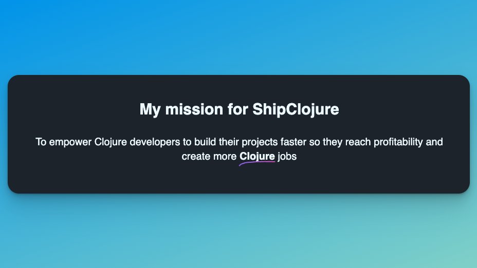 ovstoica's tweet image. @shipclojure is officially launching on May 1st. Many people told me I should drop the project since it is a small market. I didn't do it because I firmly believe #clojure should see more adoption, given the productivity gains and pleasure it creates for programmers.
I don't…
