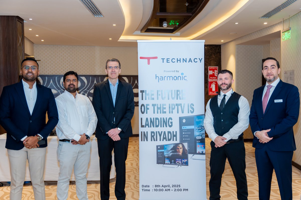 TechnacyWLL's tweet photo. At #FutureOfIPTV in Riyadh, Harmonic showcased how to reshape streaming—cloud-native, monetized, &amp; ultra-scalable. Thank you Abdelaziz Radwan for powering the shift!

#Technacy #Harmonic #IPTV #SaudiVision2030 #RiyadhEvents #AIIPTV https://t.co/tIDOjjvhgY