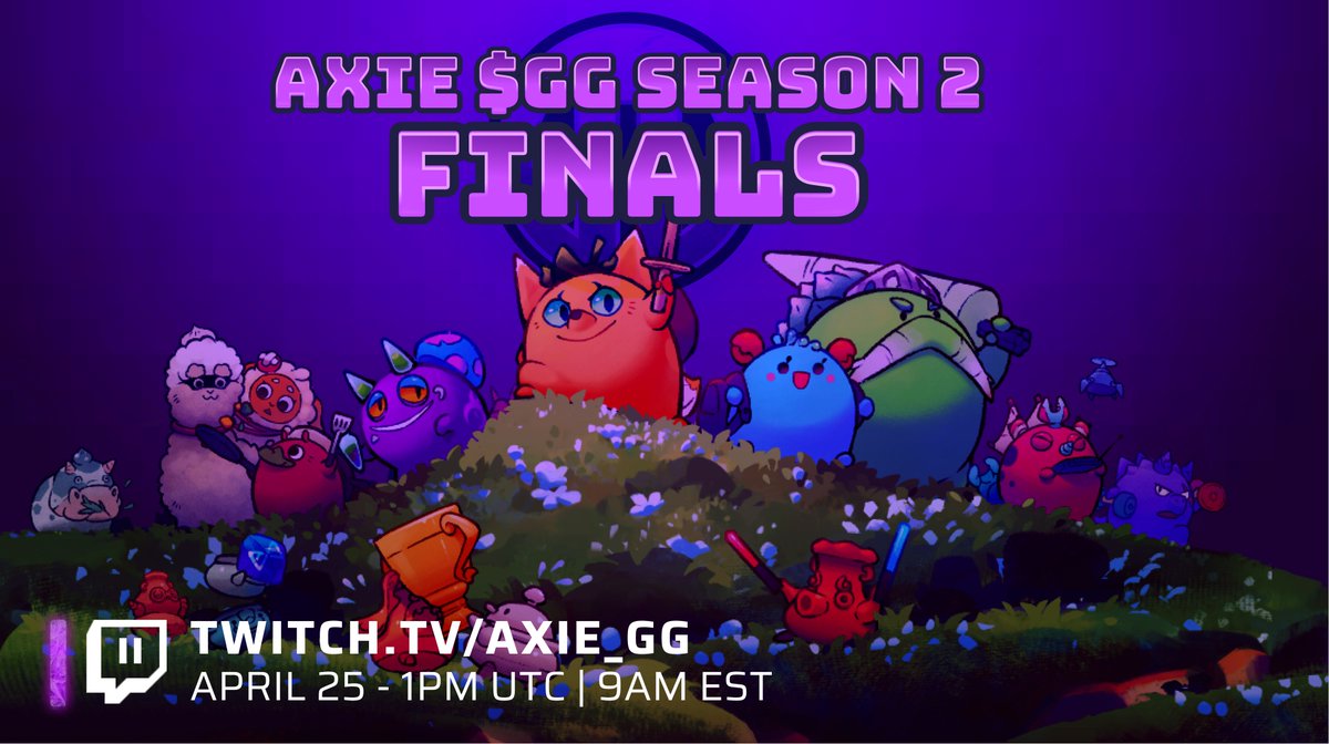 AxieGg's tweet photo. 📢Attention $GGers: The Axie $GG Season 2 Finals will be streamed on our Twitch!

Ft @Chief_AxieGg as our host, and:
⚔️Top 4 of the leaderboard in a battle for dominance
🎟️Live drawing of the raffles
💎And more!

🗓️April 25 - 1pm utc / 9am est / 9pm PH
📺https://t.co/DSod07Mmvu https://t.co/5jIMJHY5c3
