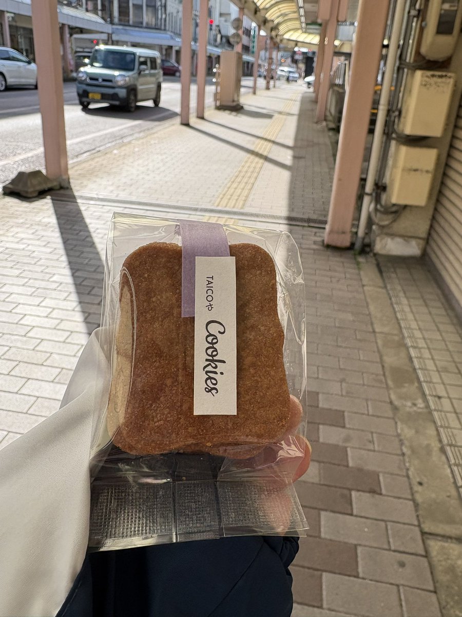 momoiro_panya's tweet photo. 市役所に寄った後はTAICOやさんでオムカレーを。スパイシーなカレーが美味しかった！オシャレな店内で落ち着いた時間を過ごせました☕️
お店出て歩いてたらお店の方が追いかけてきてくれて、『紫だから☺️』と可愛いクッキーを頂きました💜ありがとうございました！

#中止になっても春の一大事in新発田 https://t.co/6808xX0JQG