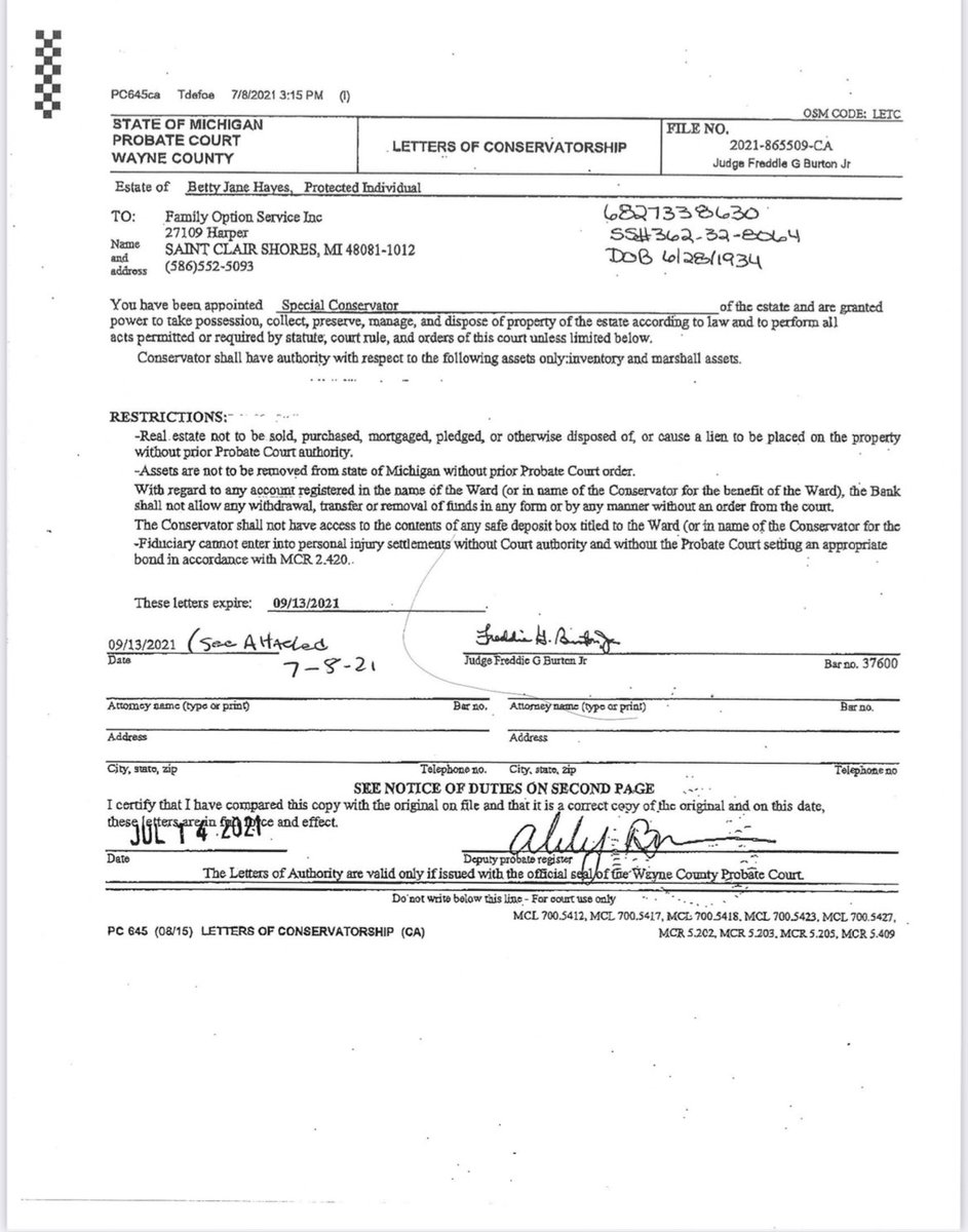 MifsudCynthia's tweet photo. Exposing Fraud on the Court and Racketeering in Wayne County Probate Court
#JusticeForBettyHayes #ProbateFraud #CourtCorruption #Racketeering

⸻

This is the true story of how court insiders destroyed my mother’s Trust and tried to destroy me to cover it up:
   •   Guardian ad Litem Melinda Cameron filed a fraudulent Conservatorship Petition, falsely claiming she was ordered to do so — no order exists. She concealed Betty Hayes’ protected Trust, hiding that I, Cynthia Mifsud, was lawfully appointed Successor Trustee in 2018.
   •   Attorney Teri Jordan misused the Mental Health Code, not the proper EPIC statute, to fraudulently order an Independent Medical Examination (IME) against my mother.
   •   Judge Freddie Burton Jr. signed the fraudulent IME order, knowingly using the wrong law to create the appearance of “sudden mental illness” enabling a takeover.
   •   Attorney Bruce Rice exploited the fraudulent IME and concealed the Trust documents to manufacture a fake “vacancy” in the Betty Hayes Trust, even though I was already legally appointed.
   •   Judge Burton then backdated Special Conservatorship Letters of Authority to grant full powers retroactively, unlawfully legitimizing FOS AS FULL CONSERVATOR
   •   Through these coordinated acts, a $220,000 judgement was levied against a Former Trustee!! Order was based on an outdated, denied report that Melinda Cameron refiled — committing fraud upon the court.
   •   They filed sanctions, fines, and contempt motions against me to silence and financially cripple me — all while looting the Trust.

⸻

This isn’t just fraud — this is racketeering inside Michigan’s Probate Courts.

They systematically:
   •   Lied to the Court,
   •   Concealed Trust documents,
   •   Altered judicial records,
   •   Manufactured incapacity,
   •   Looted vulnerable adults’ assets,
   •   Retaliated against family advocates.

This is financial exploitation, judicial fraud, and organized racketeering.

⸻

I am fighting for my mother, Betty Hayes, and for every family who has been destroyed by court corruption.
We will not be silenced. We will not be broken.

⸻

#JusticeForBettyHayes
#FraudOnTheCourt
#WayneCountyProbateCorruption
#ProbateReformNow
#ElderAbuseIsReal
#RICOInProbate
#ExposeTheCorrupt