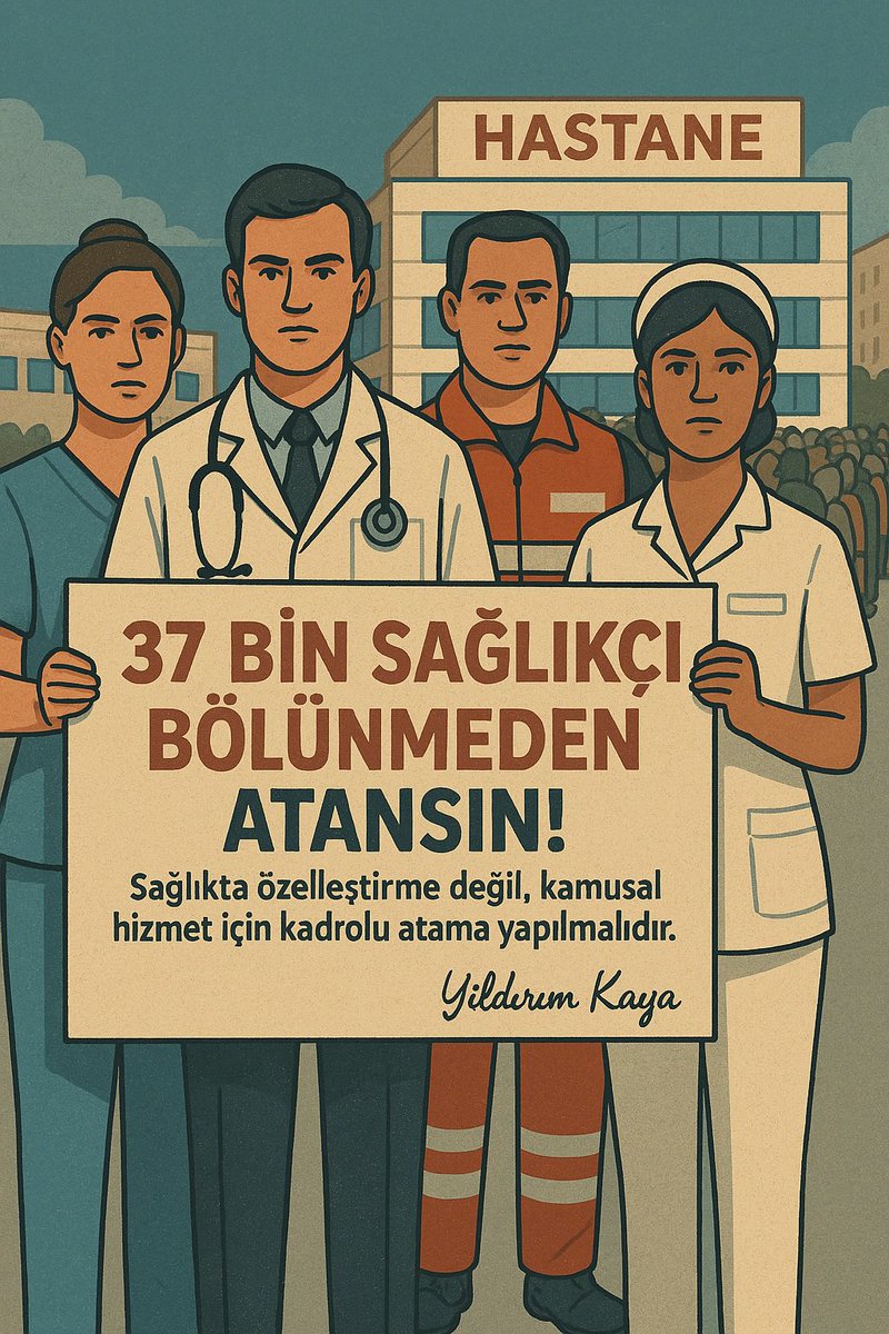 Sağlık kamu hizmetidir, özelleştirilemez.
#SağlıktaAtamayıBölme #Bölmeden37BinSağlıkçı