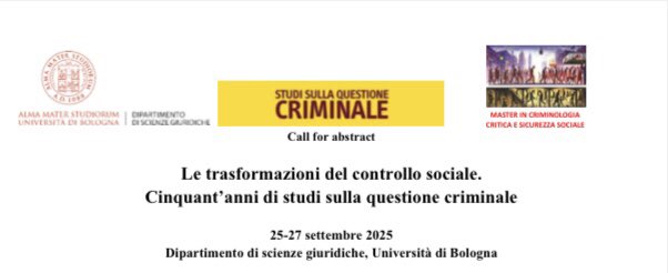 SAVE THE DATE! 50 anni di Studi sulla questione criminale <a href="/Ssqc_online/">SSQC</a> Call for paper in arrivo! Bologna 25-27 settembre