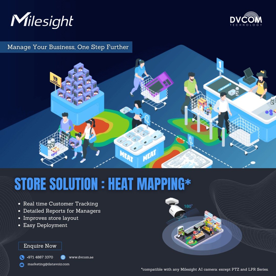 DvcomTechnology's tweet image. Milesight’s Heat Map 
.
📞 +971 48873370
📧 marketing@datavoiz.com
🌐 dvcom.ae
.
#Milesight #HeatMapAnalytics #SmartSurveillance #RetailTech #CustomerInsight #TrafficMonitoring #BusinessIntelligence #DVCOM #DataDrivenDecisions #SecuritySolutions #VisualAnalytics