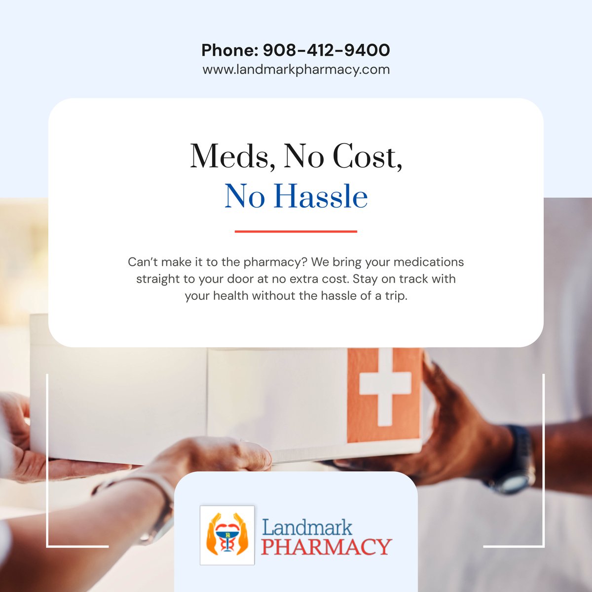 LandmarkPharm's tweet photo. Enjoy hassle-free prescription delivery with Landmark Pharmacy! Call us to schedule your free delivery today.

#RetailPharmacy #NorthPlainfieldNJ #FreeDelivery https://t.co/jr6s3BfZP2