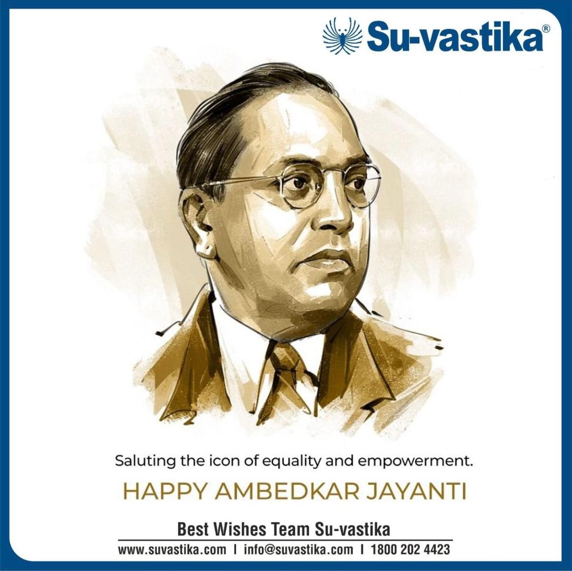 Celebrating the legacy of a true visionary.
Dr. B.R. Ambedkar’s ideals inspire us to build a more just and empowered future.

#AmbedkarJayanti #SuvastikaTribute #EmpowermentForAll #Empowerment